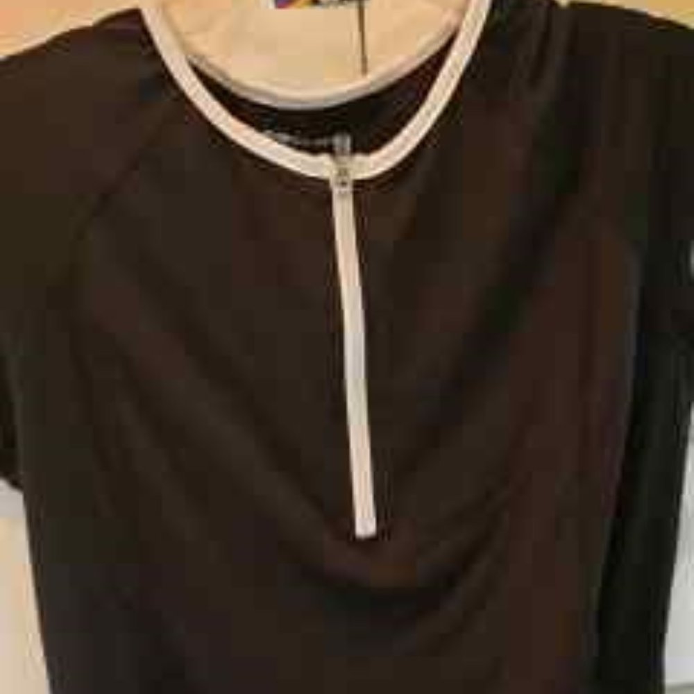 Swim Cover up top Size L 12/14 Black/white